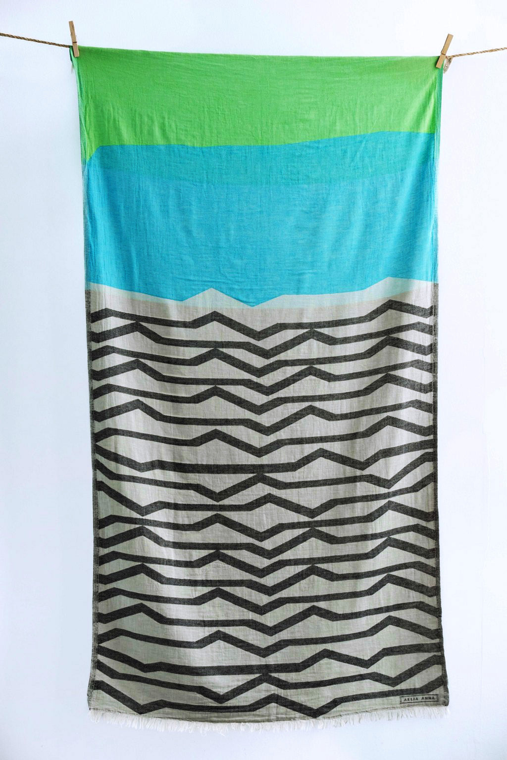 Aelia Anna - Strandtuch Nisyros Lime & Turq. & Black
