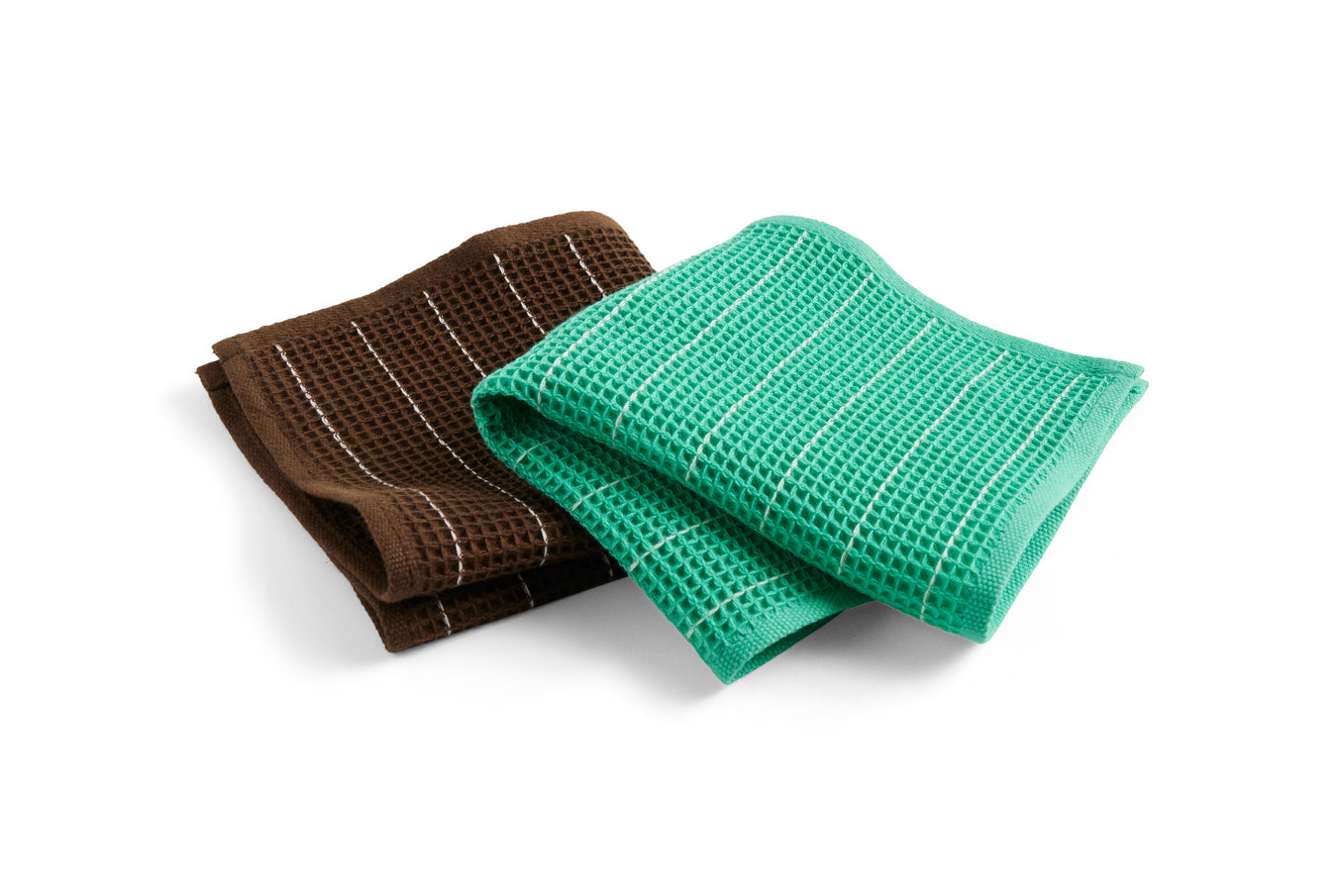 HAY - Spültuch "Canteen" 2er Set Chocolate Pinstripe & Emerald Pinstripe
