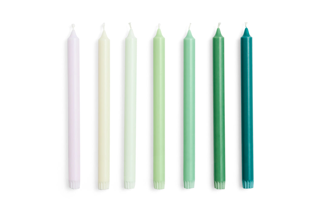HAY - Kerzen "Gradient" 7er Set Greens