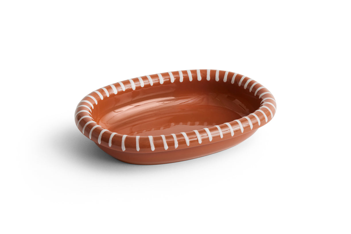 HAY - Schüssel "Barro" Oval Small Natural Stripes