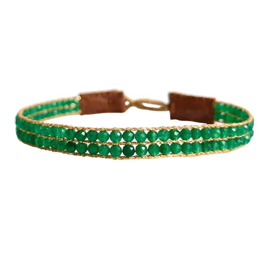 IBU JEWELS - Damen Armband "Cap Lise" AL13 Green Jade