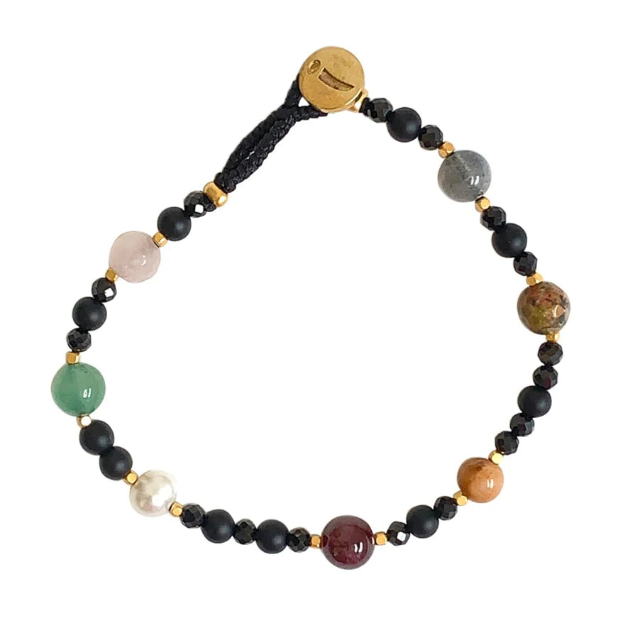 IBU JEWELS - Damen Armband "Bo Stone" BO03B Black