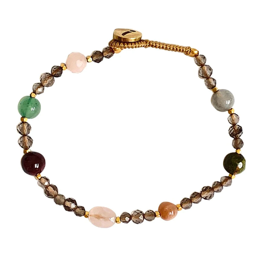 IBU JEWELS - Damen Armband "Bo Stone" BO03S Smoky