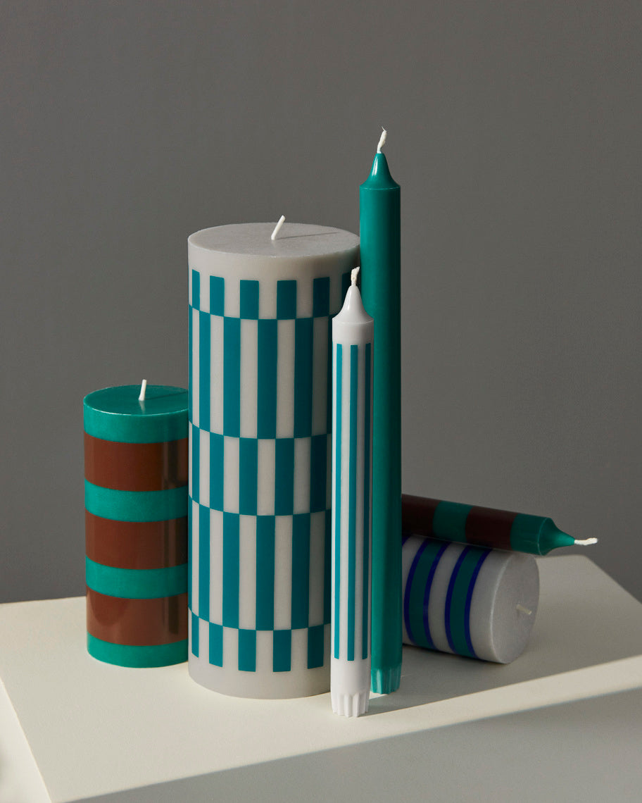 HAY - Kerzen-Set "Pattern" Grey/Blue/Green