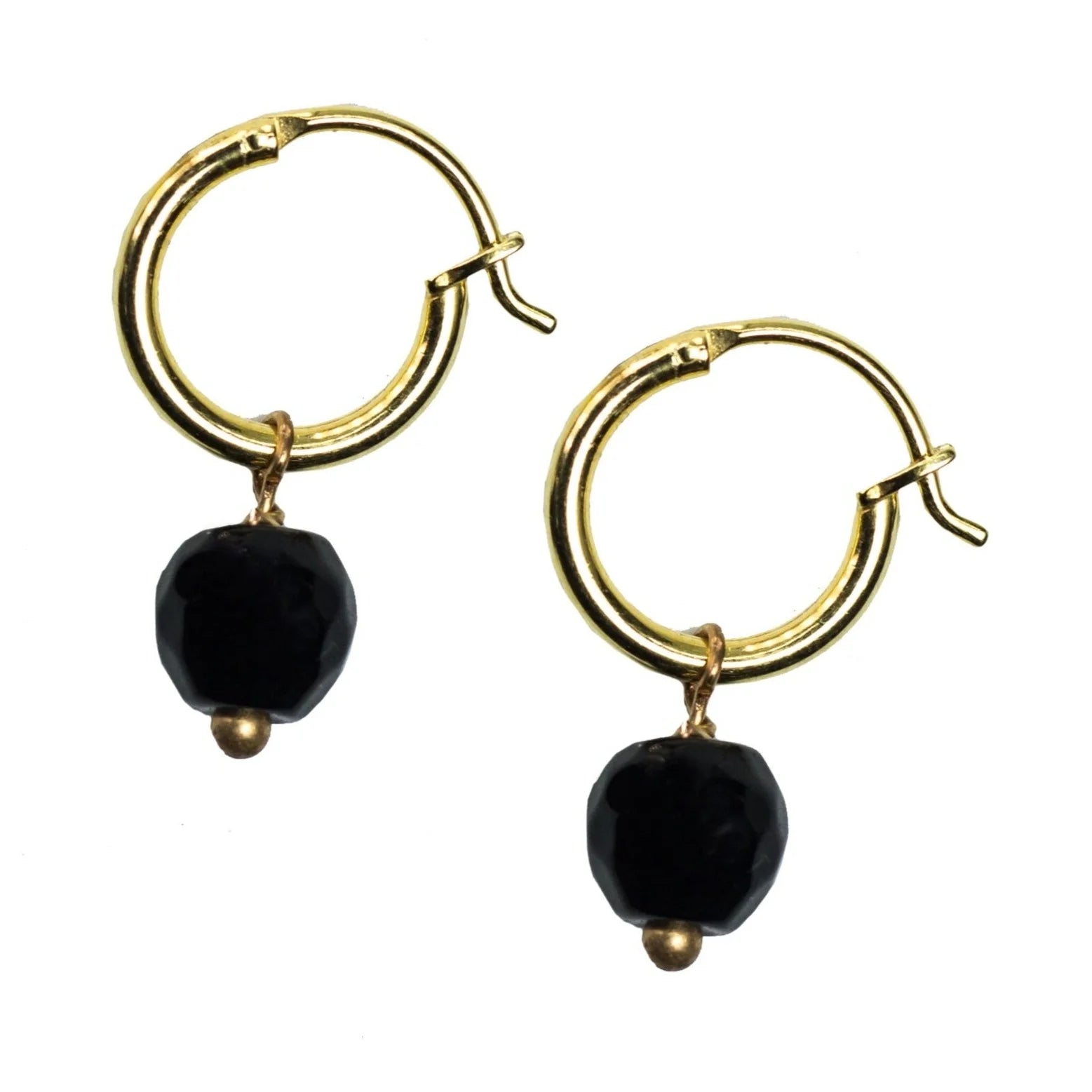 IBU JEWELS - Ohrringe "Mini Hoop" EM04 Onyx