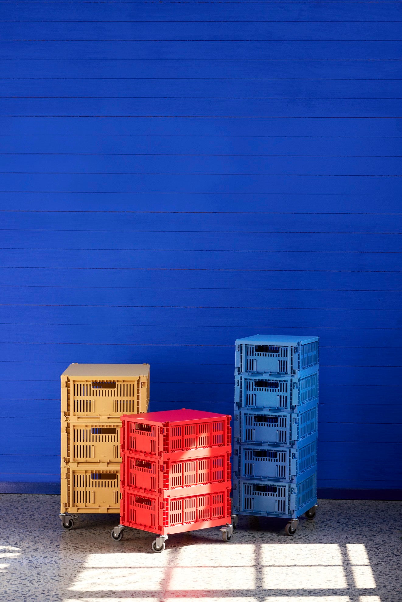 HAY - Colour Crate Rollen M 4er Set Grey