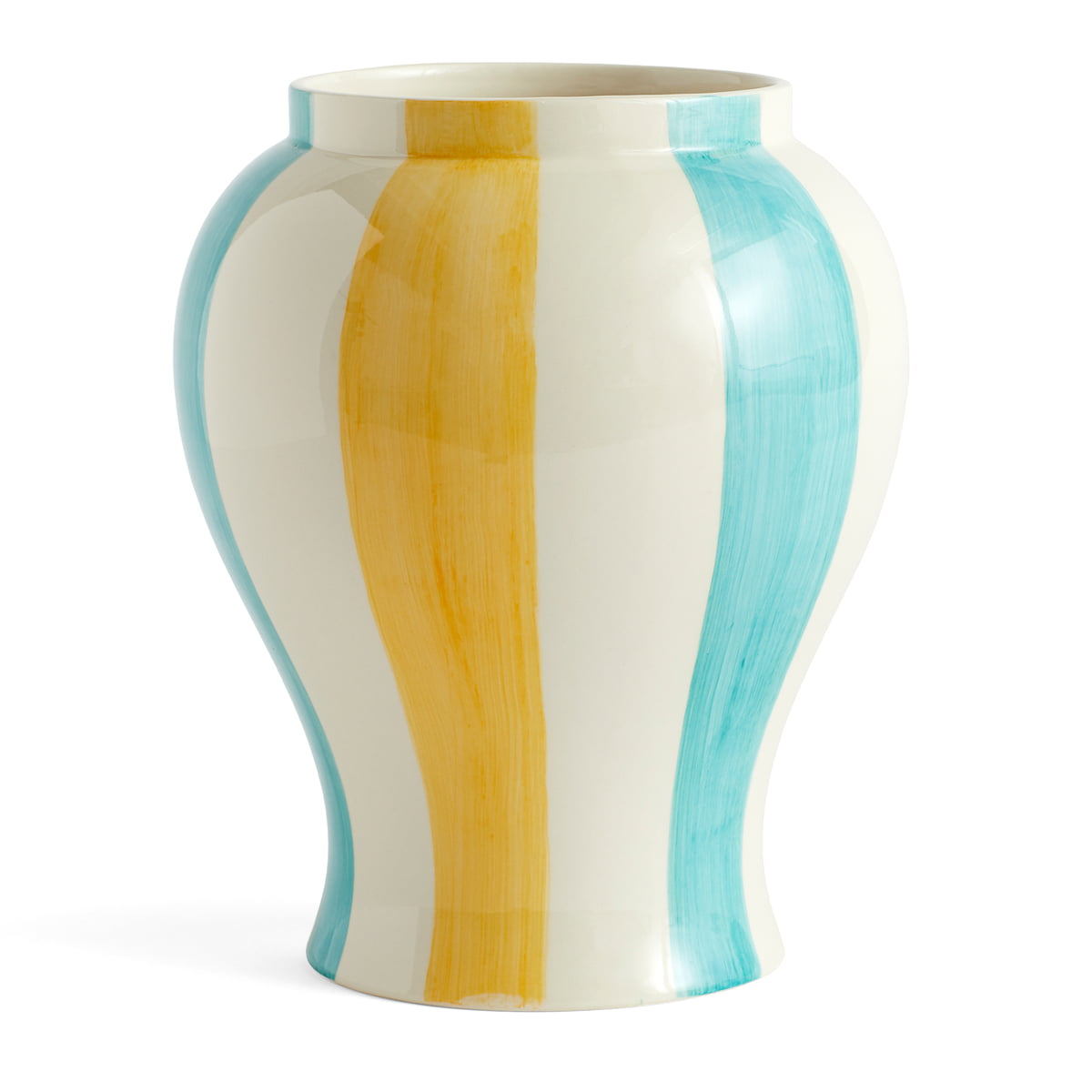 HAY - Vase "Sobremesa" L Stripe Green/ Yellow