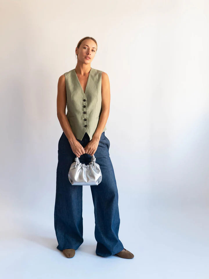 HVISK - Crossbody bag "JOLLY SHINY STRUCTURE" , Silver Cloud