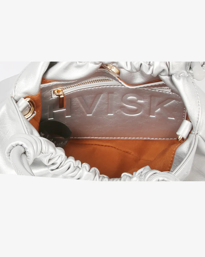 HVISK - Crossbody bag "JOLLY SHINY STRUCTURE" , Silver Cloud