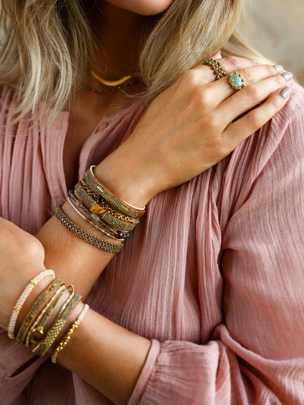 IBU JEWELS - Damen Armband "Bo Stone" BO03S Smoky