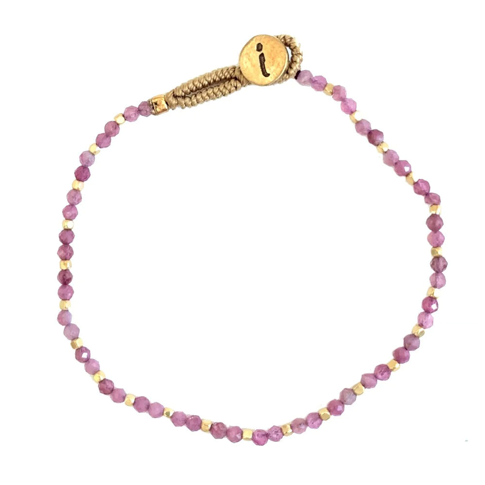 IBU JEWELS - Damen Armband "Lulu Stone Dot" DU06 Pink Tourmaline