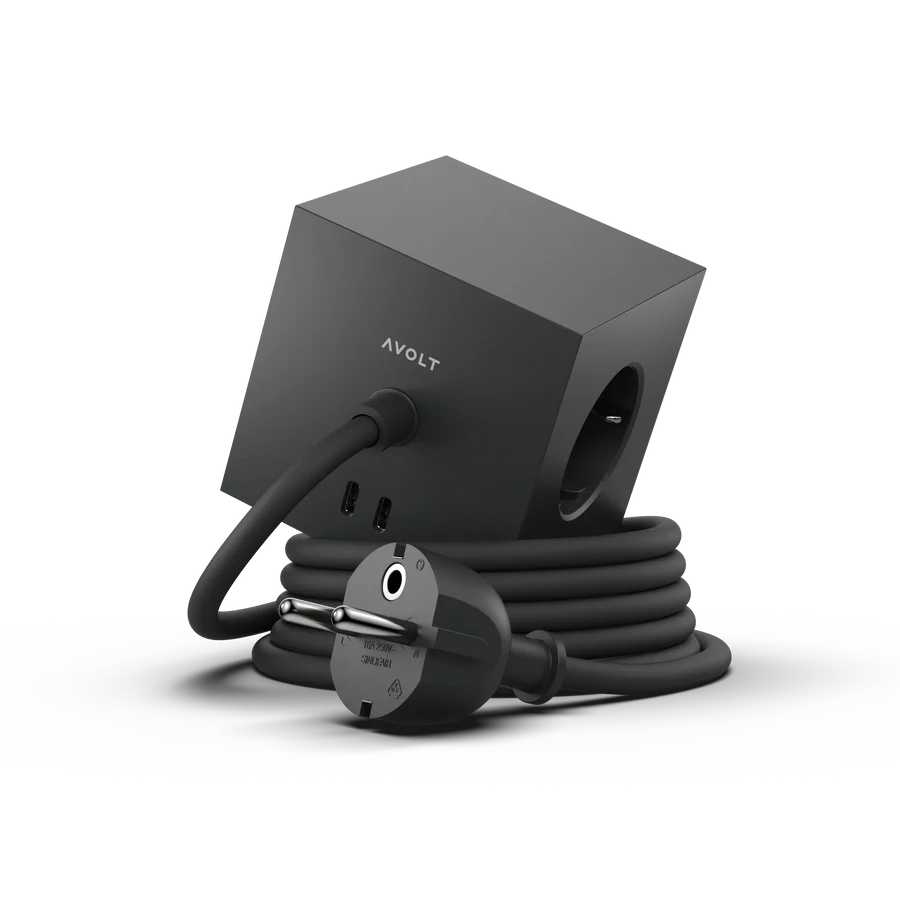 AVOLT - Steckdosenleiste "Square 1" USBC Black