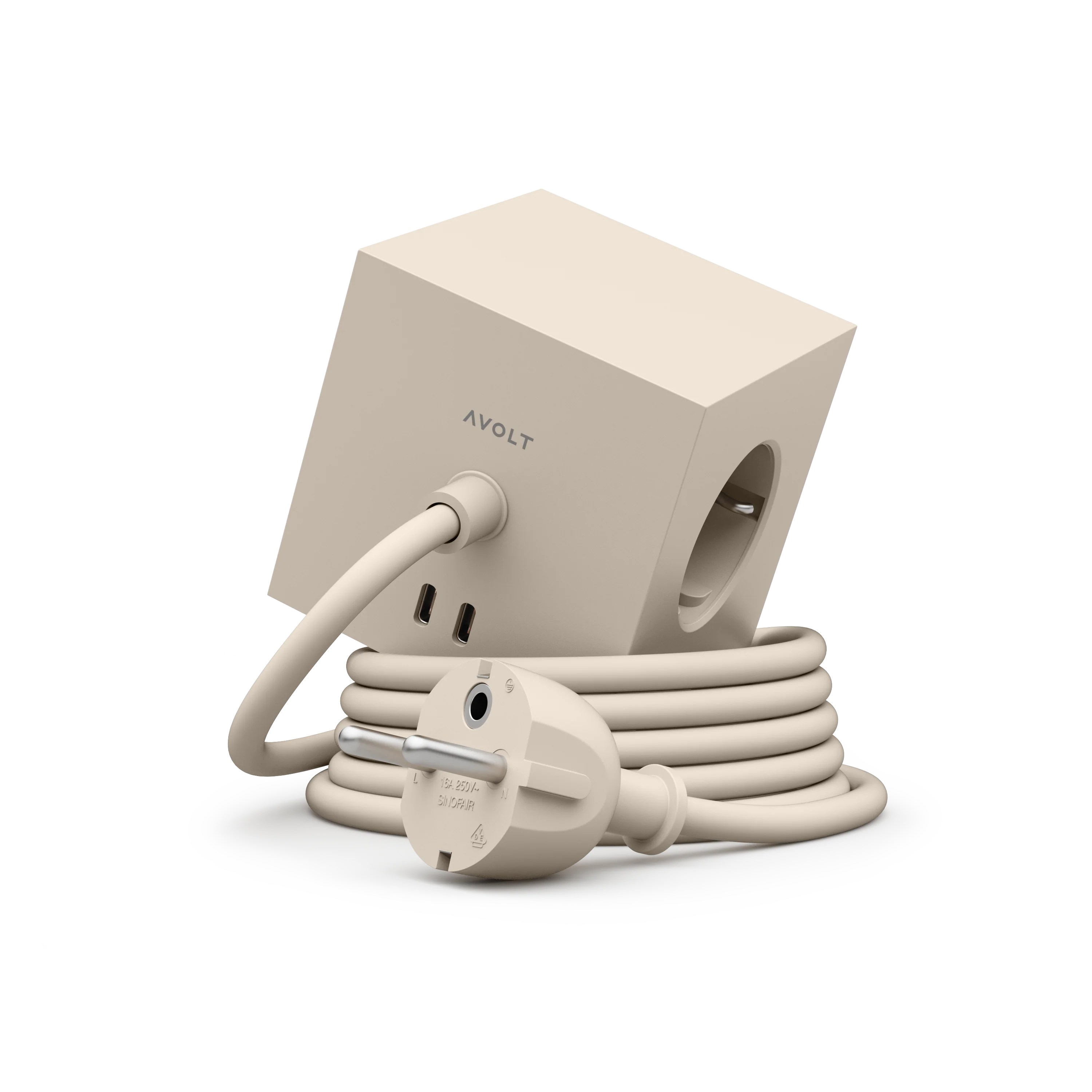 AVOLT - Steckdosenleiste "Square 1" USBC sand