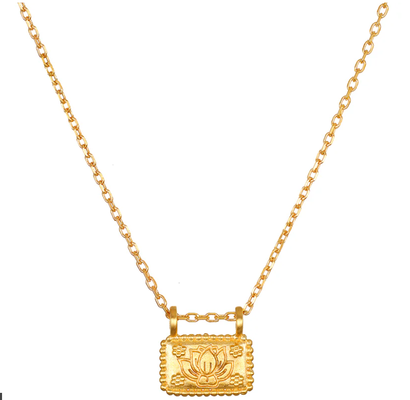 SATYA - Damen Kette Lotus, Dawn of Renewal, vergoldet