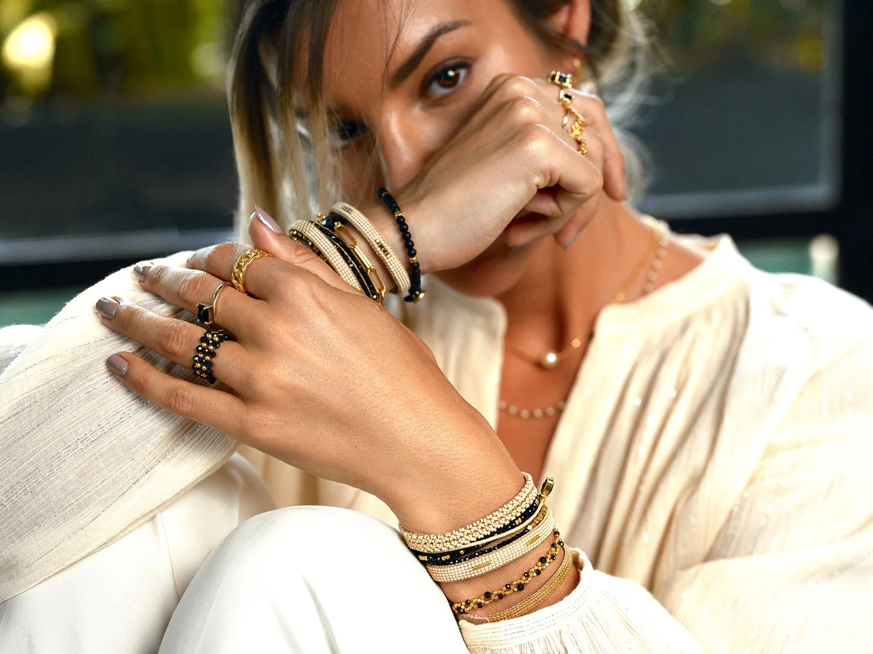 IBU JEWELS - Ring "Lace Stone" RFF14 Onyx