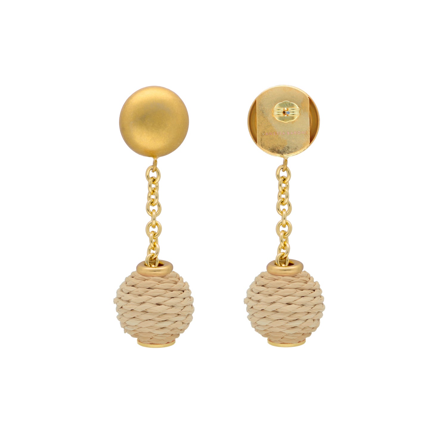 VANESSA BARONI - Ohrringe "Raffia Dot" Natural