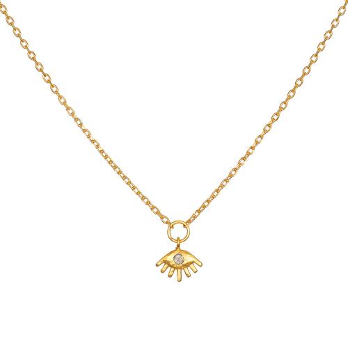 SATYA - Kette Attentive Guardian Mini Evil Eye, vergoldet