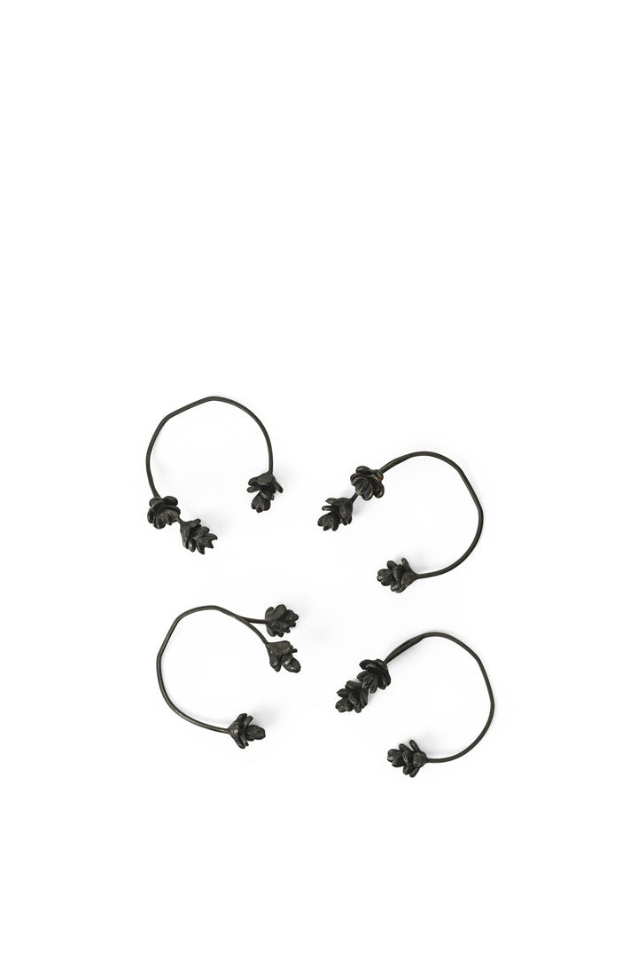 FERM LIVING - Serviettenringe "Forest" 4er Set Black Brass