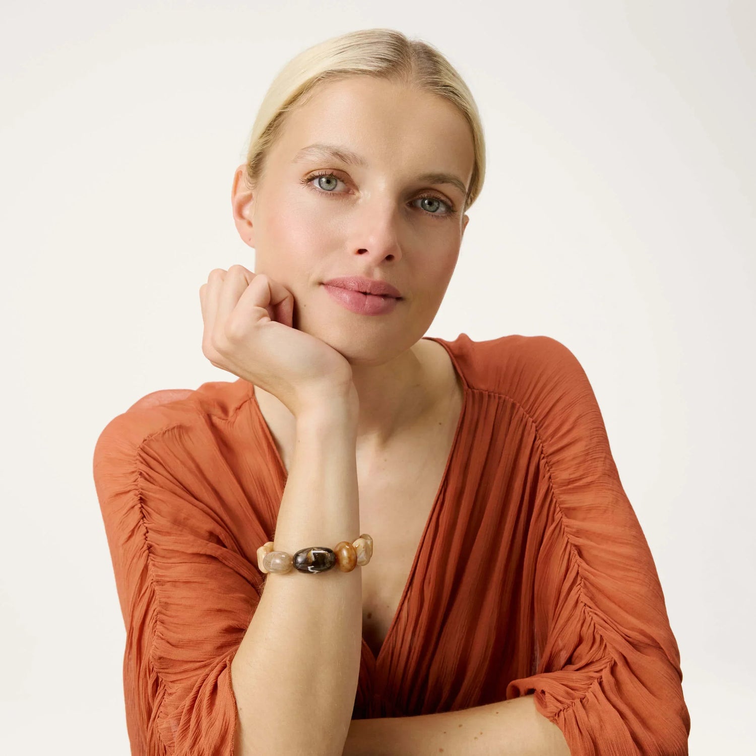 Vanessa Baroni - Unique Flex Bracelet, VB2604CBM, Creme brulee marble
