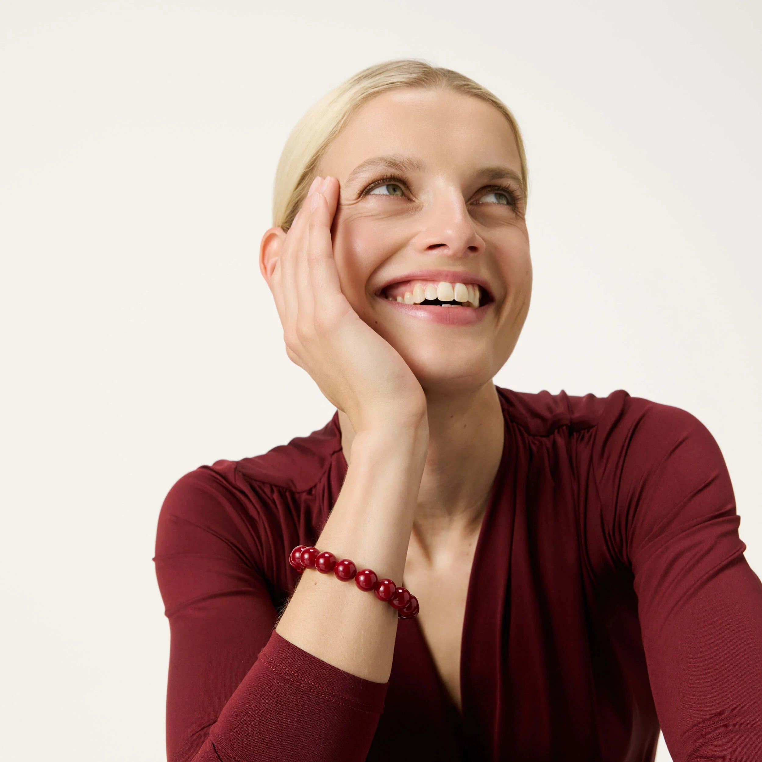 Vanessa Baroni - Mini Beads Flex Bracelet, VB2600BOM, bordeaux marble