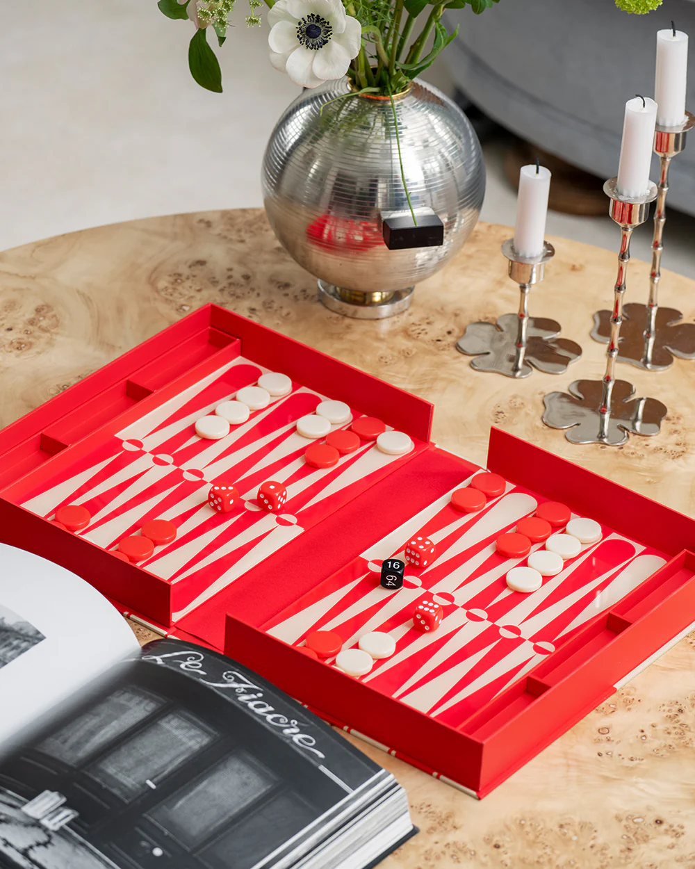 Printworks - Classic - Art of Backgammon, Red/Cream