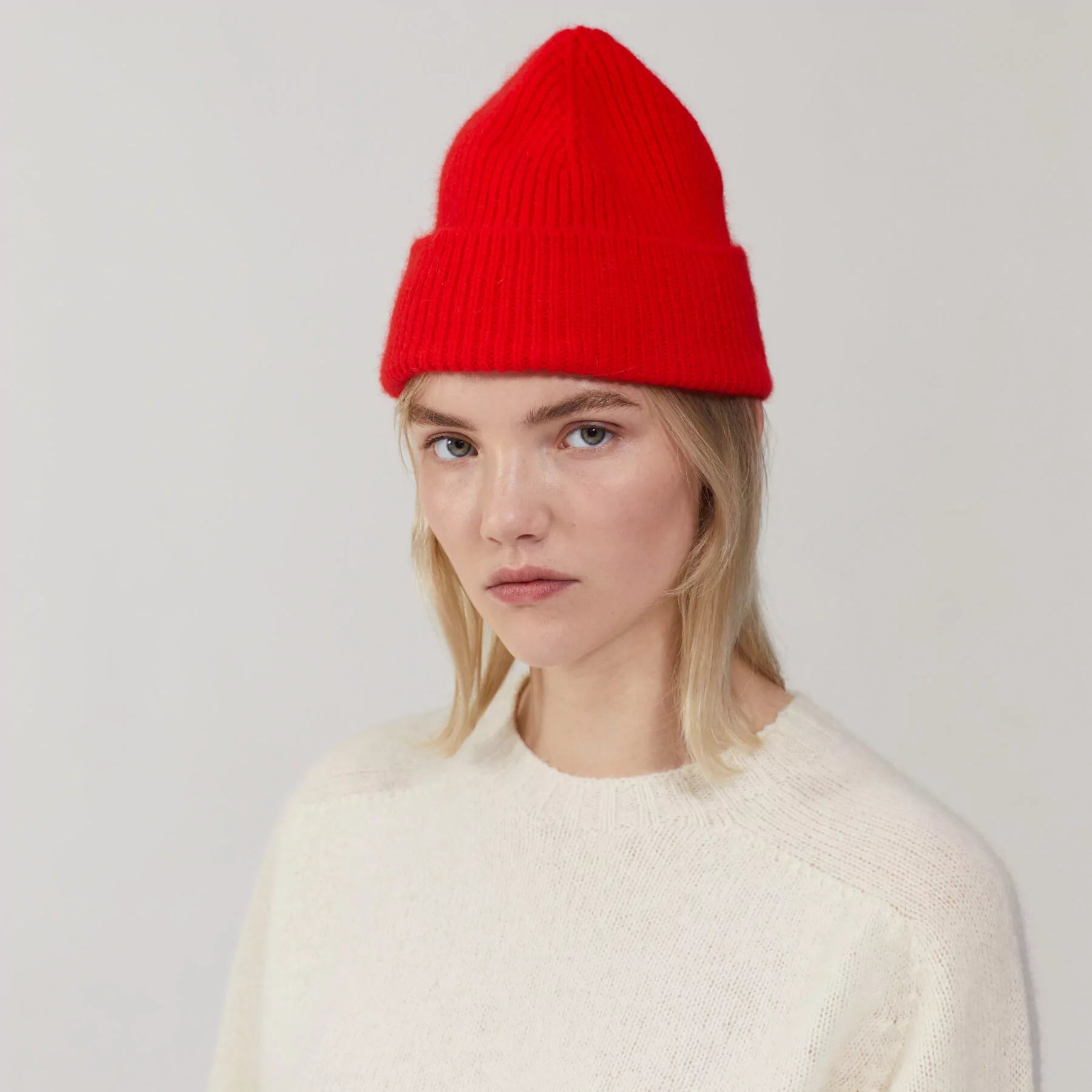 LE BONNET - Strickmütze "Beanie" Crimson One Size