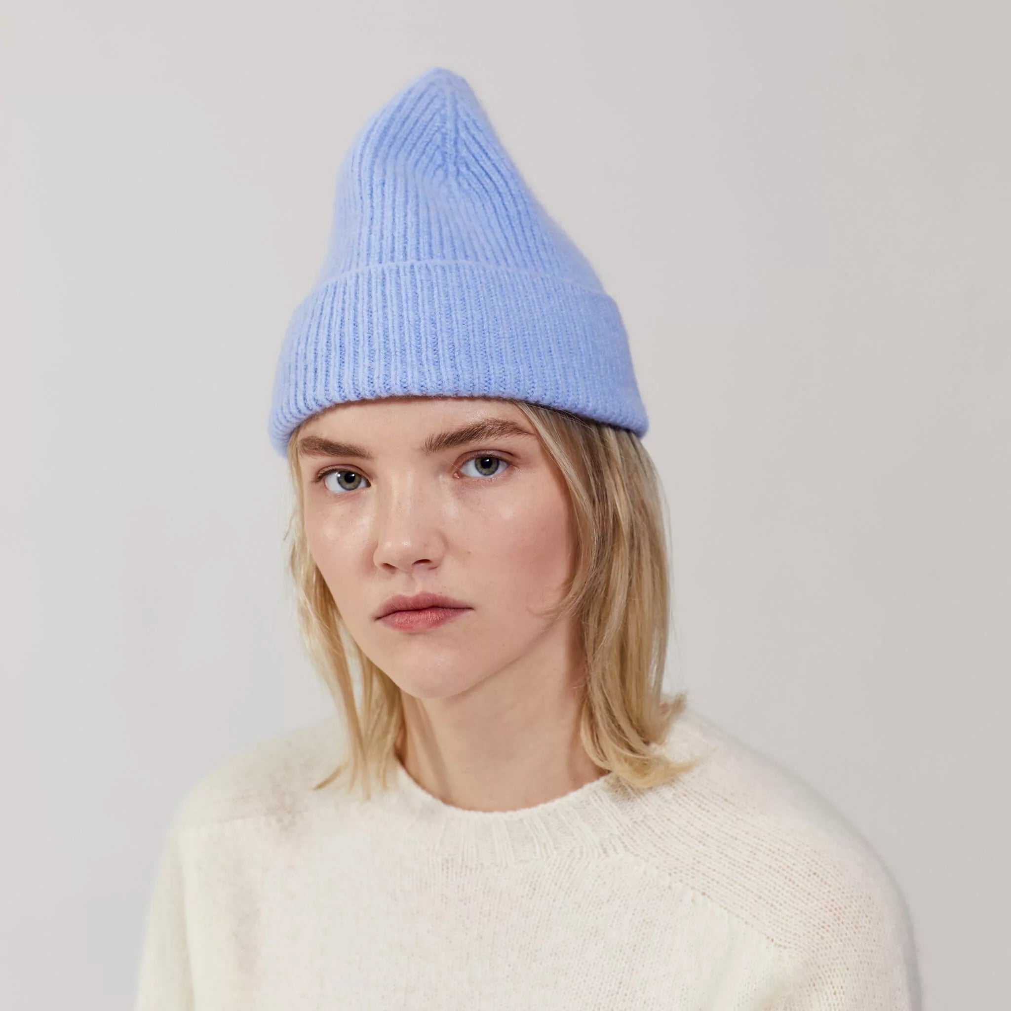 LE BONNET - Strickmütze "Beanie Light Blue Sky"