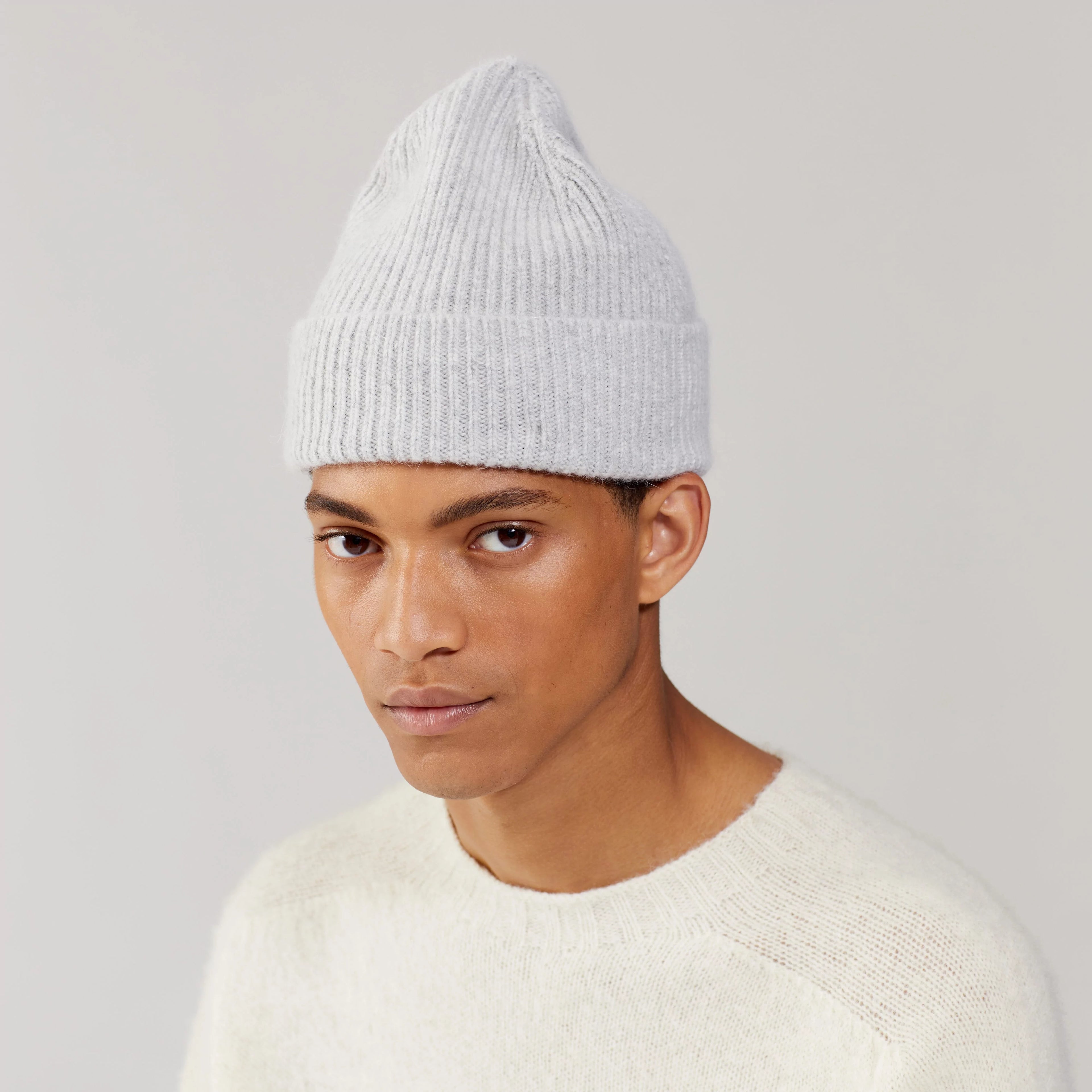 LE BONNET - Strickmütze "Beanie" Silver One Size