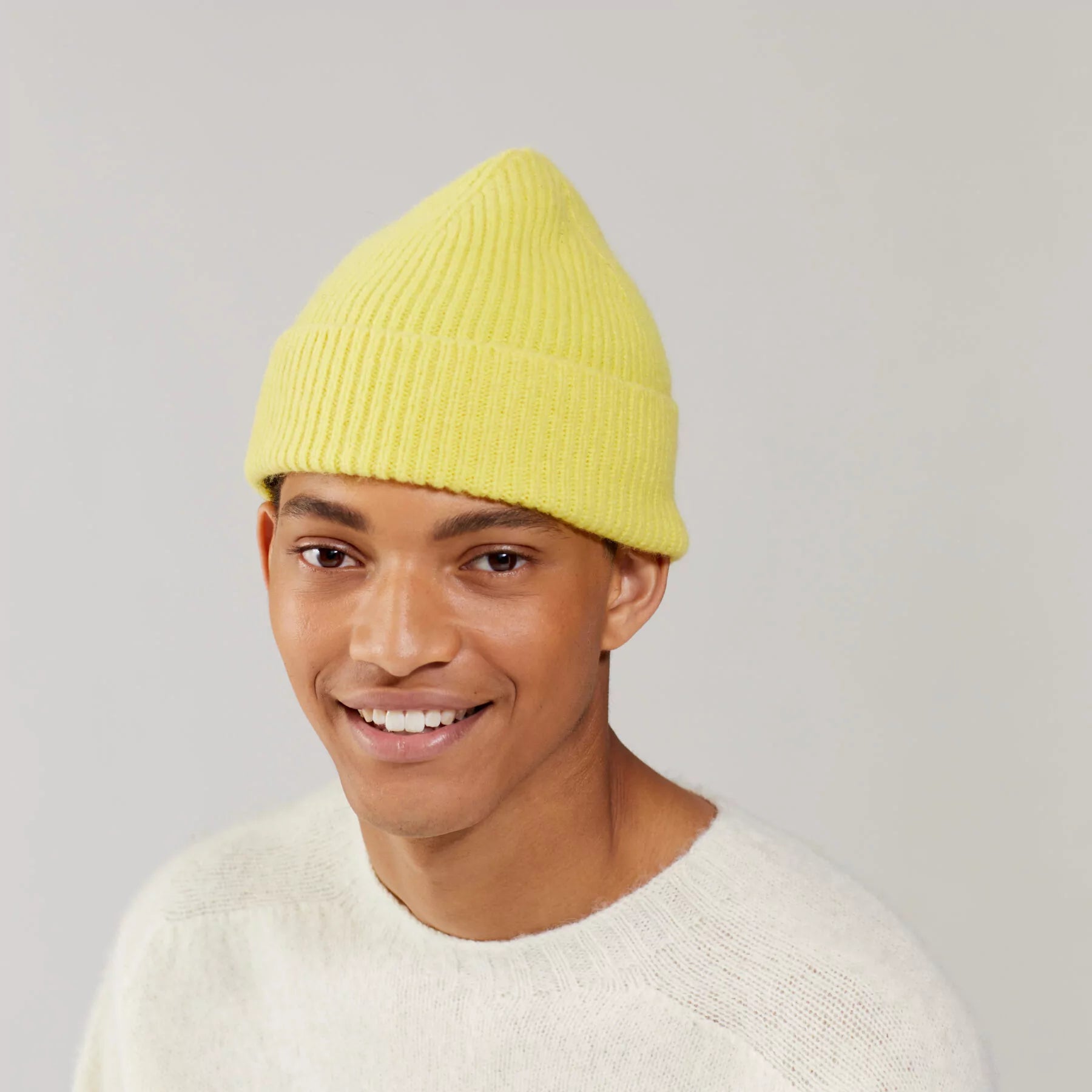 LE BONNET - Strickmütze "Beanie" Acid Yellow One Size
