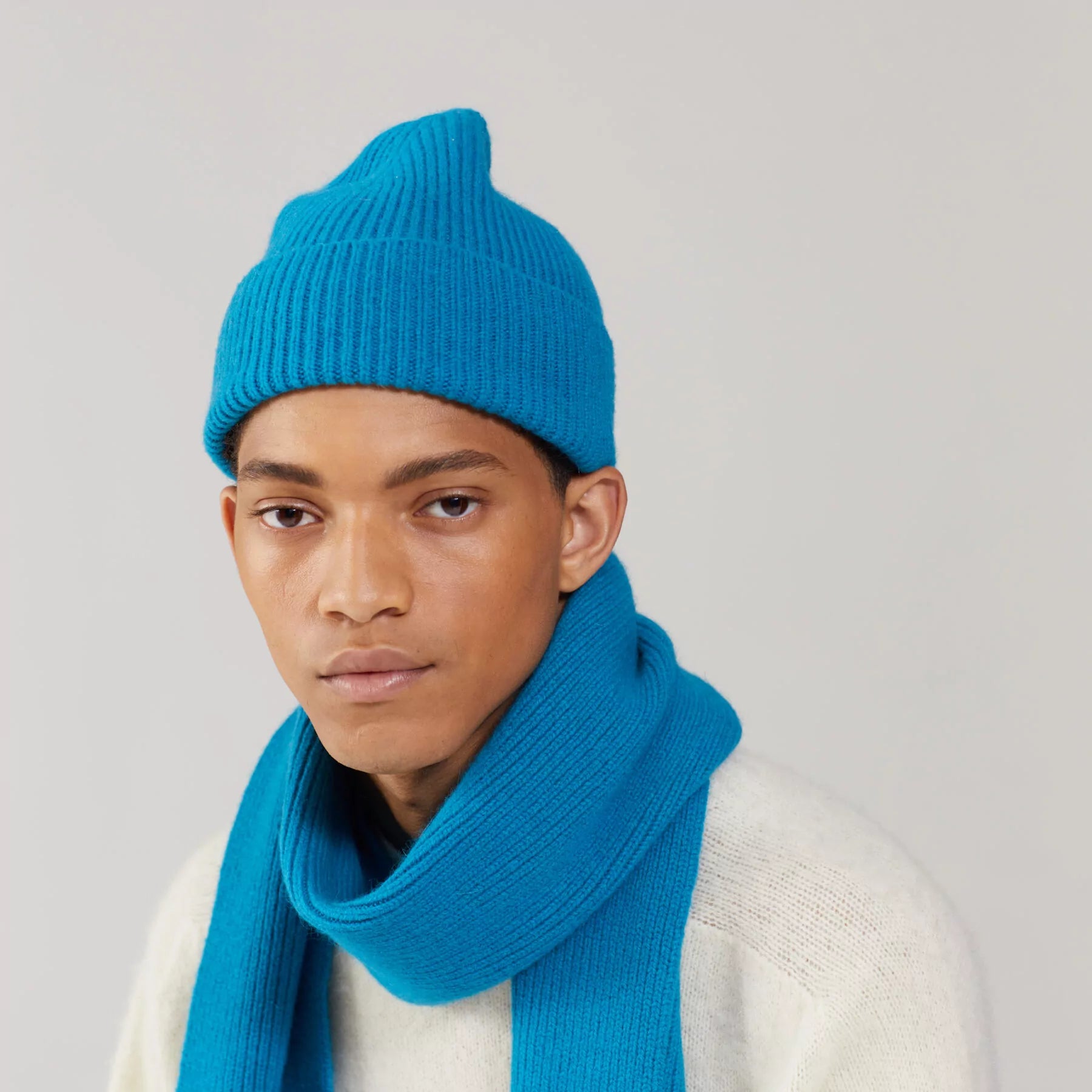 LE BONNET - Strickmütze "Beanie" Teal One Size