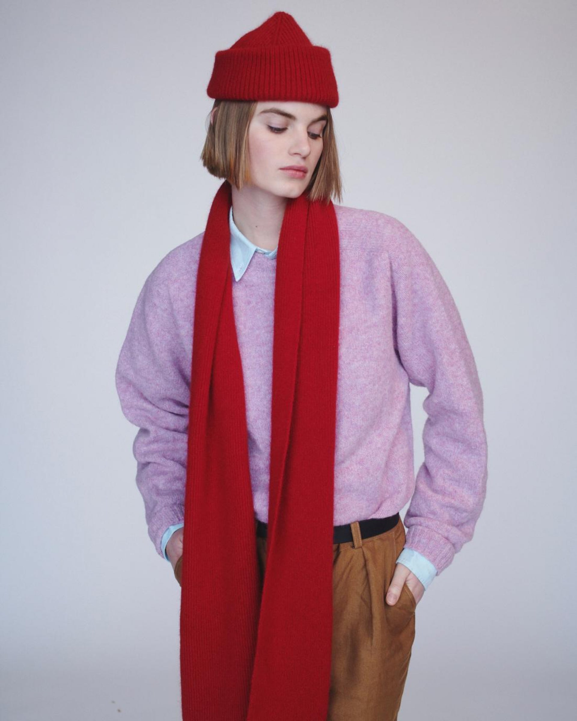 LE BONNET - Strickmütze "Beanie" Framboise