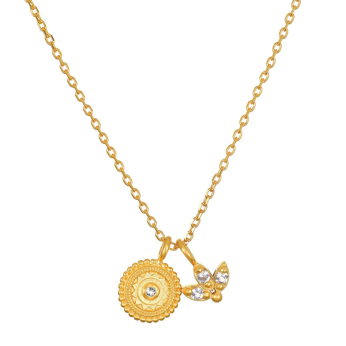 SATYA - Damen Kette Manifesting Possibilities Lotus White, Topas, vergoldet