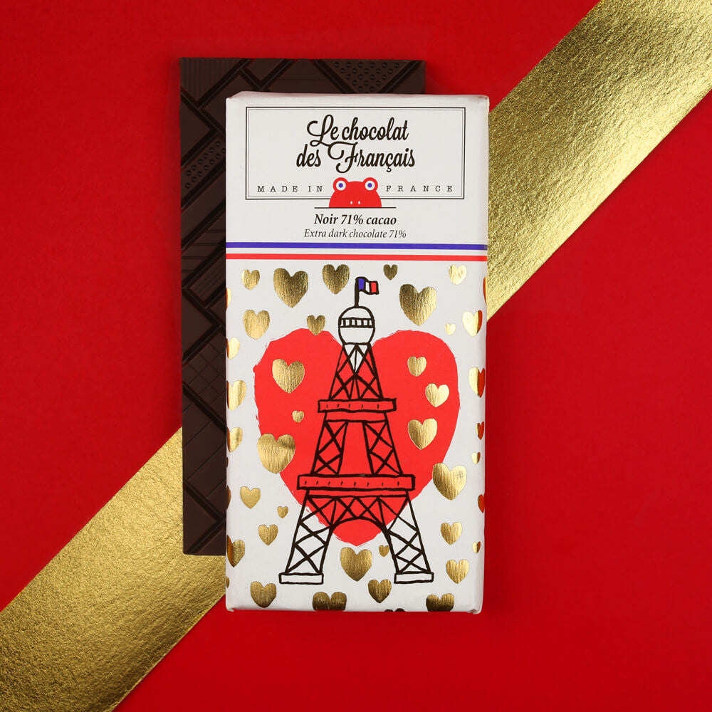LE CHOCOLAT DES FRANCAIS - Bio-Schokoladentafel "La Tour Eiffel cœur "