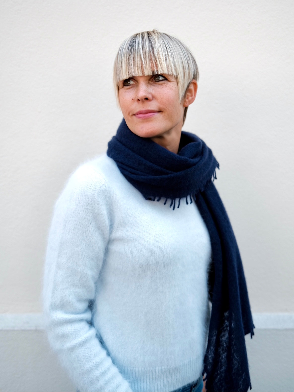 PUR SCHOEN - Kaschmirschal "246-9940" in Navy Blue - - No59 Conceptstore Cologne