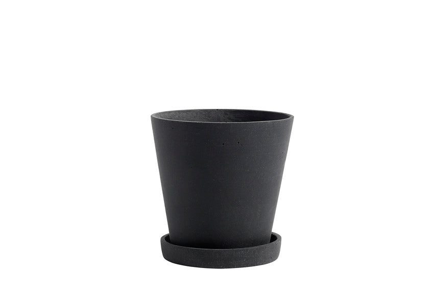 HAY - Blumentopf mit Untersetzer "Flowerpot" M Schwarz Blumentopf HAY