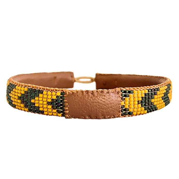 IBU JEWELS - Herren ArmbandMA03 "Arrow" Green/Mustard