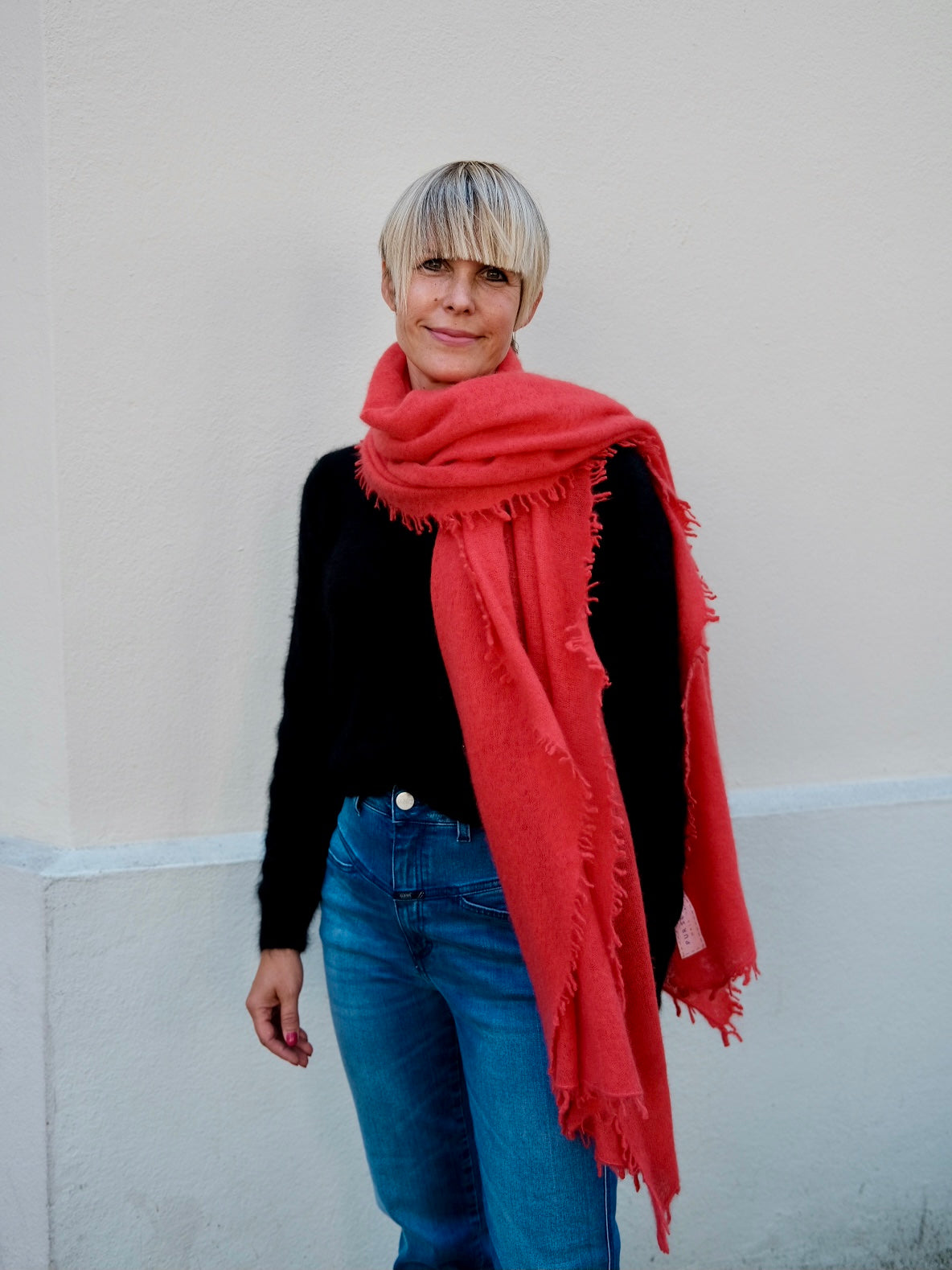 PUR SCHOEN - Kaschmirschal "247-4038" in Chili Red - - No59 Conceptstore Cologne