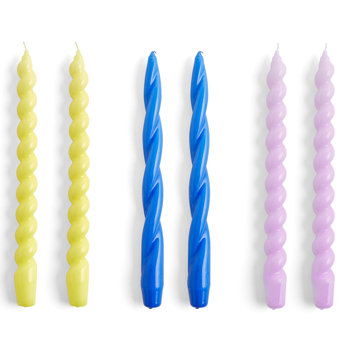 HAY - Kerzen "Candle Long Mix" 6er Set Lemonade/Sky Blue/Lilac