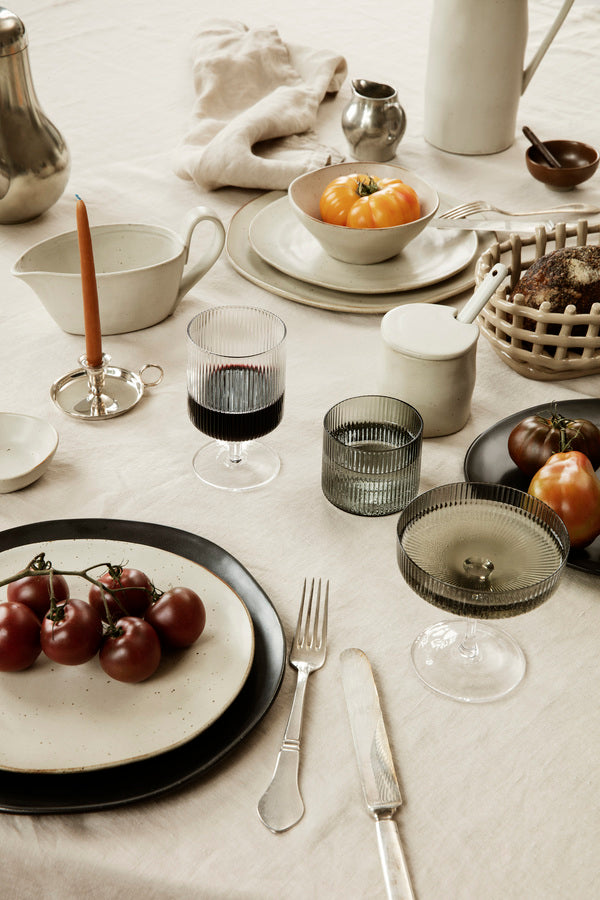 FERM LIVING - Champagner Schale "Ripple" 2er Set Smoked Grey