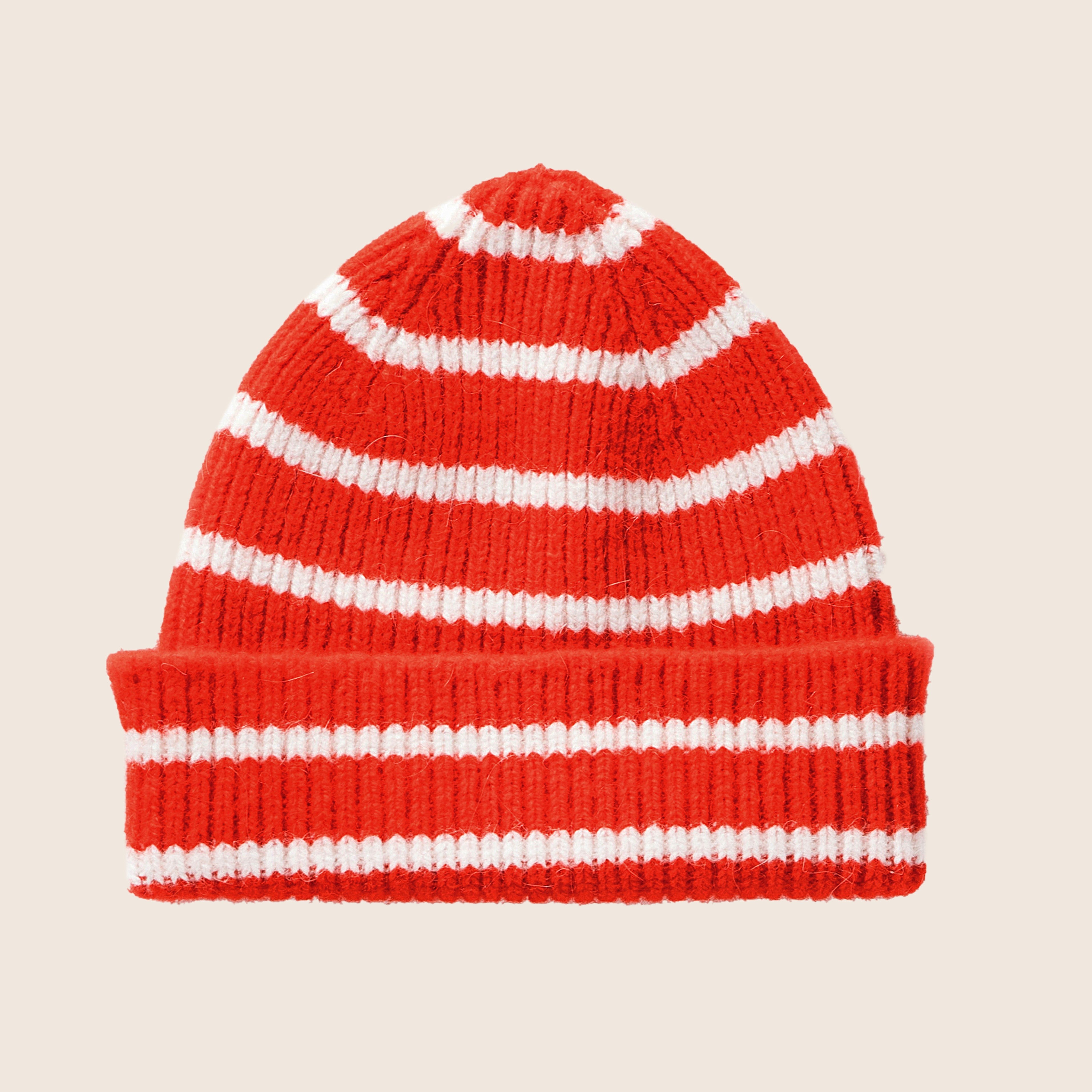 LE BONNET- Strickmütze Kinder "Beanie" Crimson Stripe - - No59 Conceptstore Cologne