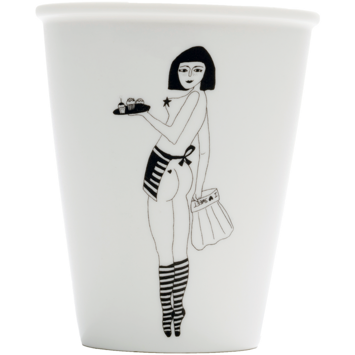 HELEN B - Becher Porzellan "Pin up cake Girl" - - No59 Conceptstore Cologne