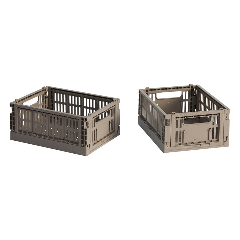 HAY - HAY Colour Crate Mini Set of 2, Warm grey