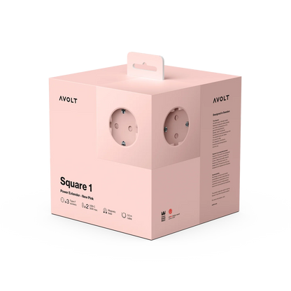 AVOLT - Steckdosenleiste &quot;Square 1&quot; USBC Pink