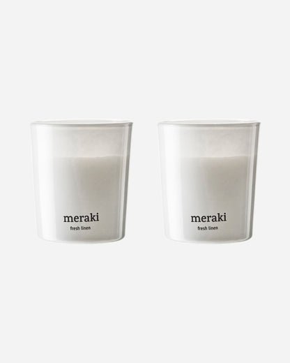 Meraki - Duftkerze  Fresh Linen, 2er Set