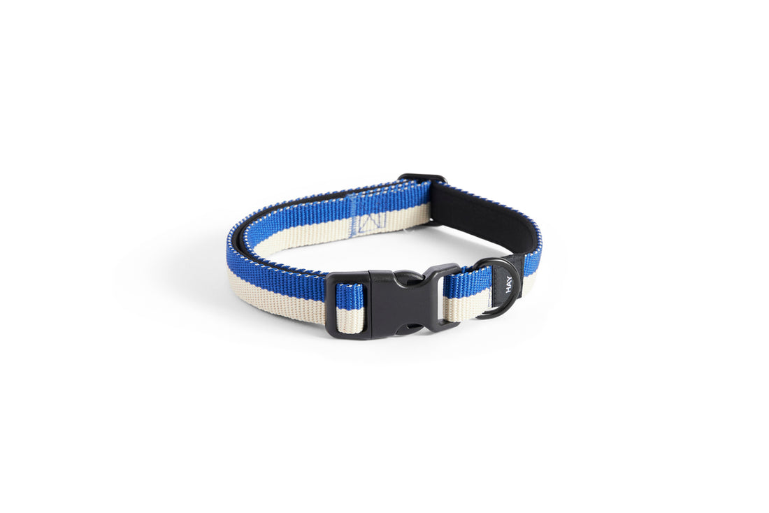 HAY - Hundehalsband &quot;Dogs Collar&quot; Flat S/M Blue, Off-White