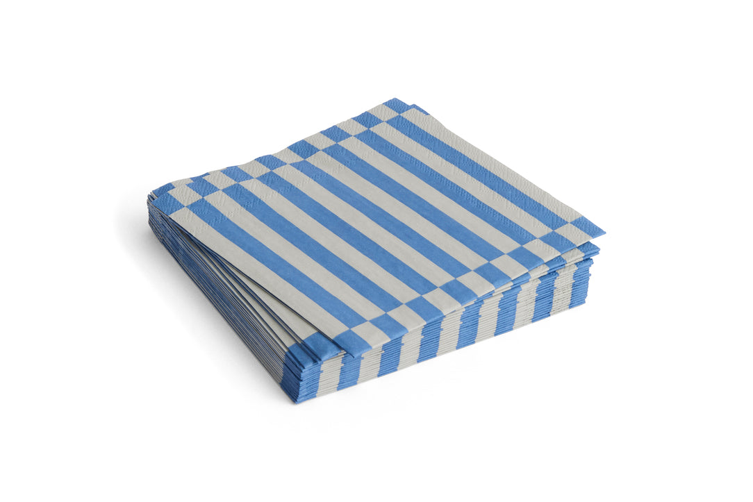 HAY - Pattern Napkins Set of 20 Lunch, Grey and blue pillar