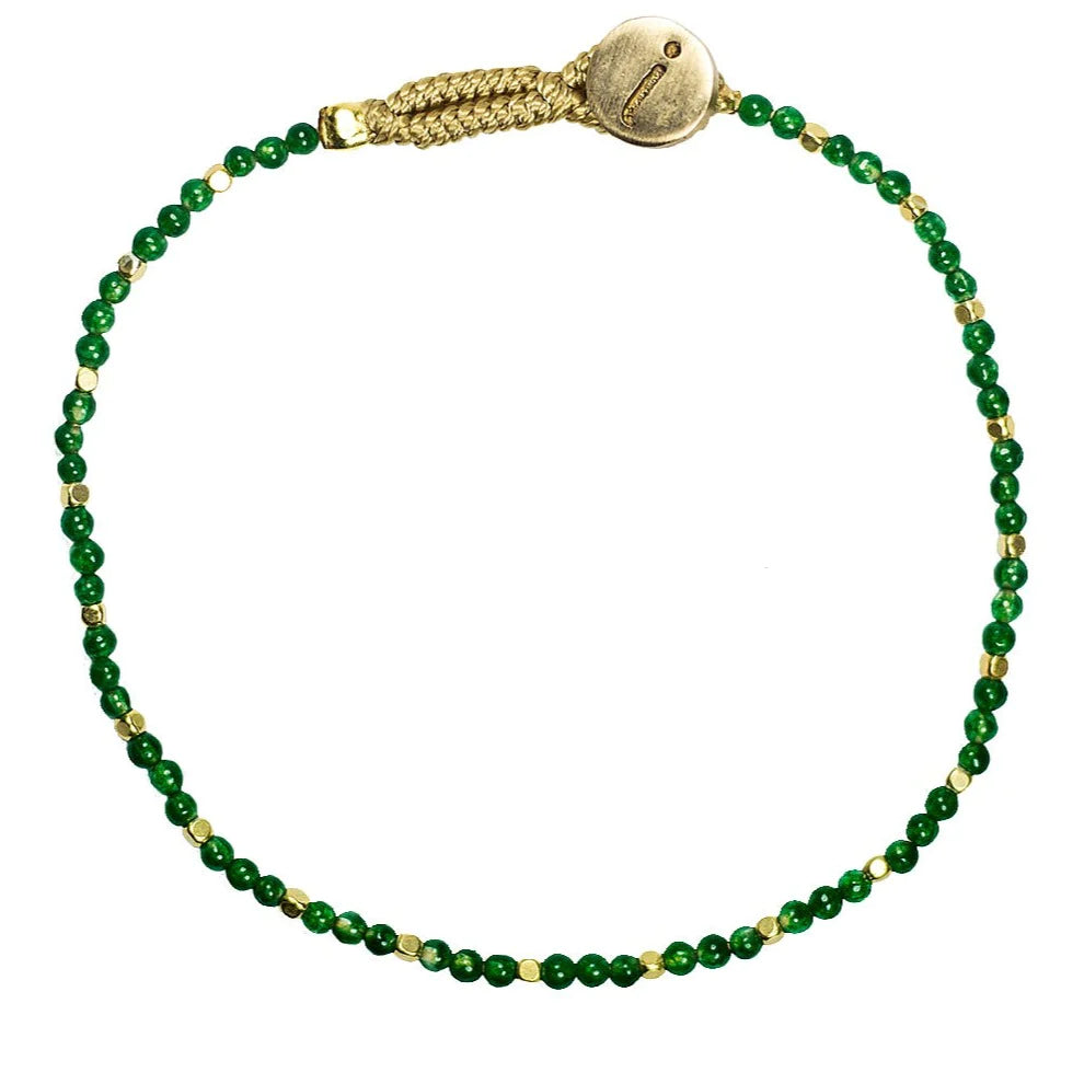 IBU JEWELS - Damen Armband &quot;Lulu Stone Dot&quot; DU13 Green Jade
