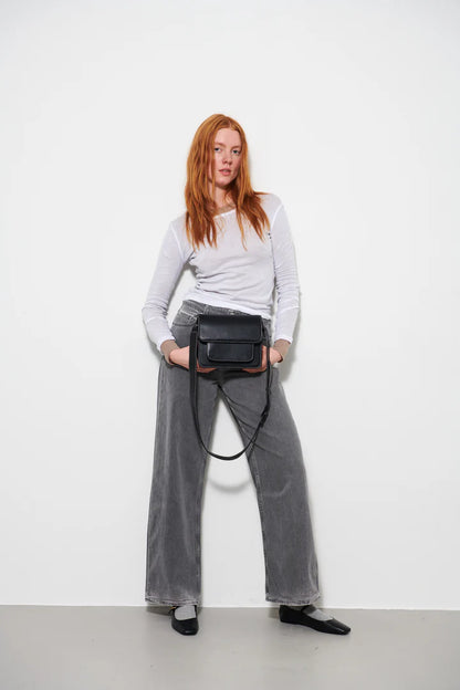 HVISK - Crossbody Bag &quot;CAYMAN POCKET SOFT STRUCTURE&quot;, Contrast Black