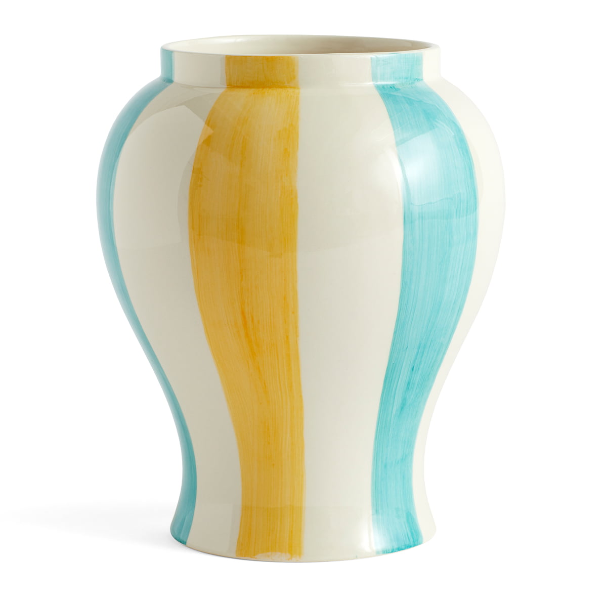 HAY - Vase &quot;Sobremesa&quot; L Stripe Green/ Yellow