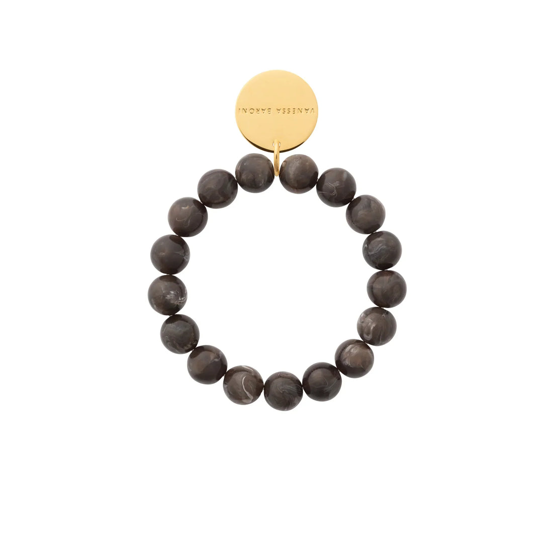Vanessa Baroni - Mini Beads Flex Bracelet, VB2600DBM, Dark brown marble